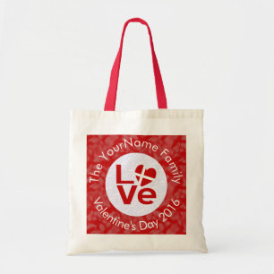 Dannebrog Danish Red LOVE Heart Flag Personalised Tote Bag