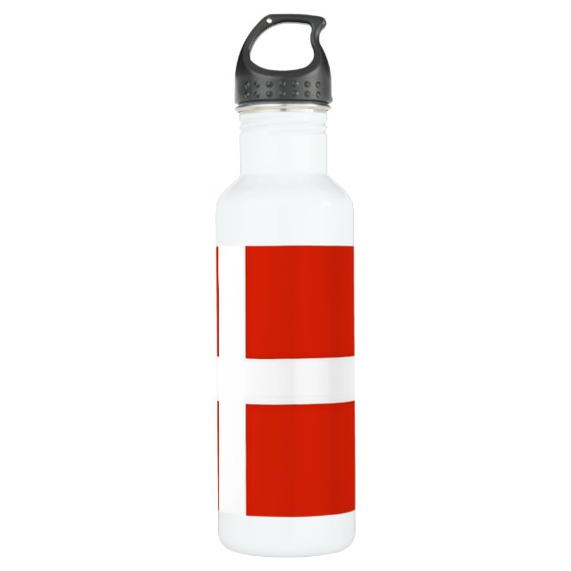 Dannebrog; The Official Flag of Denmark 710 Ml Water Bottle (Front)
