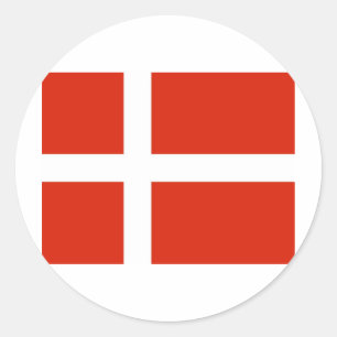 Dannebrog; The Official Flag of Denmark Classic Round Sticker