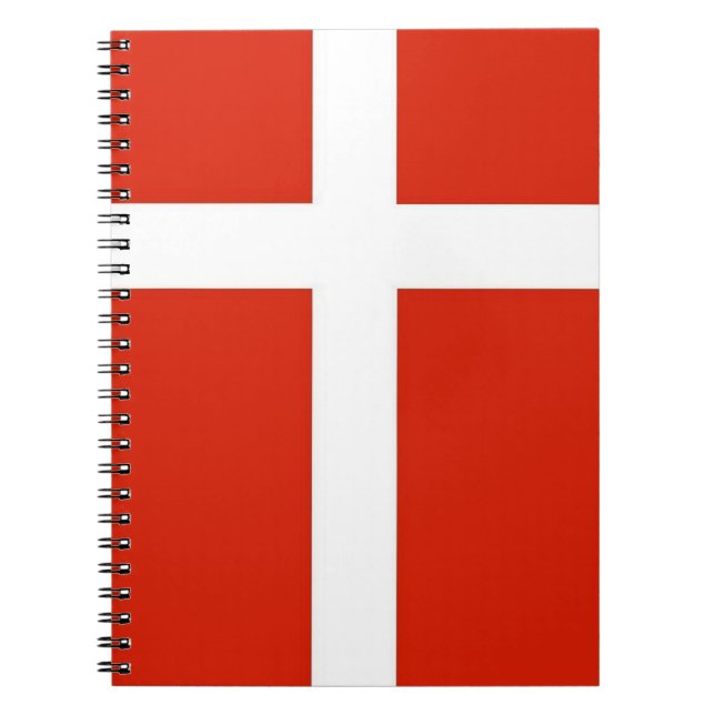Dannebrog; The Official Flag of Denmark Spiral Notebook (Front)