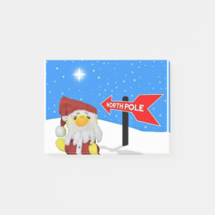 Danny Duck as Santa heads to the North Pole. Post-it Notes