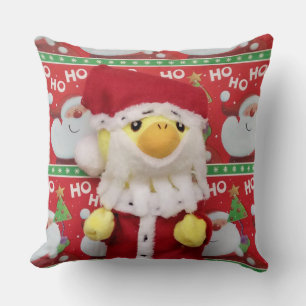 Danny Duck Santa Christmas Throw Pillow