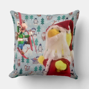 Danny Duck Santa Christmas Throw Pillow