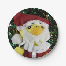 Danny Duck Santa.   Paper Plates