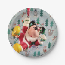 Danny Duck Santa.   Paper Plates