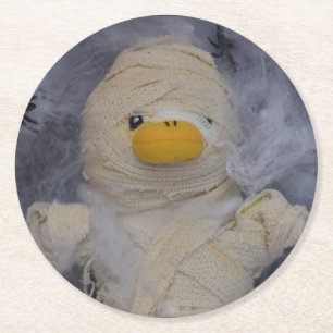 Danny Duck the Mummy  Round Paper Coaster