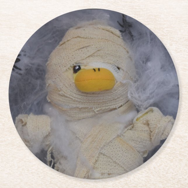 Danny Duck the Mummy  Round Paper Coaster (Front)