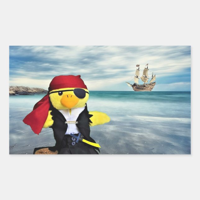Danny Duck the Pirate Rectangular Sticker (Front)