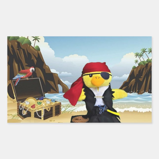 Danny Duck the Pirate Rectangular Sticker (Front)