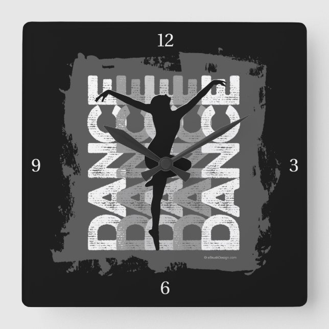 Danse et Lettres (Dance) Square Wall Clock (Front)