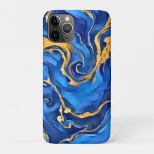 Danse Royale Rich Royal Blue Gold Flowing Abstract Case-Mate iPhone Case