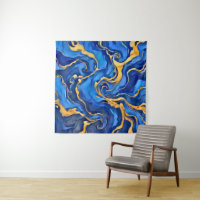 Danse Royale Rich Royal Blue Gold Flowing Abstract
