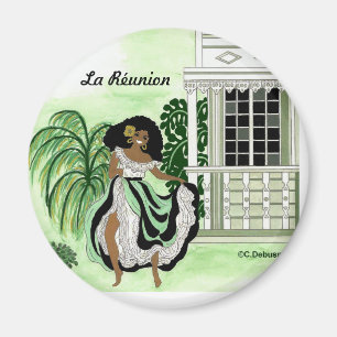 Danseuse et case, Île de La Réunion Magnet