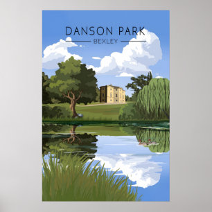 Danson Park London Travel Poster