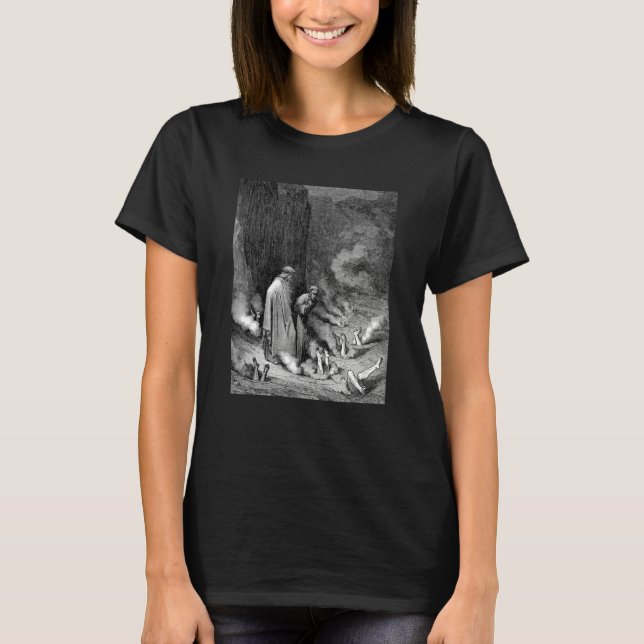 Dante Addresses Pope Nicholas III by Gustave Dore T-Shirt (Front)
