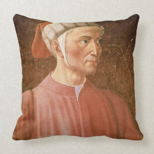 Dante Alighieri (1265-1321) detail of his bust, fr Cushion