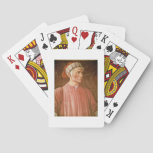 Dante Alighieri (1265-1321) detail of his bust, fr Playing Cards