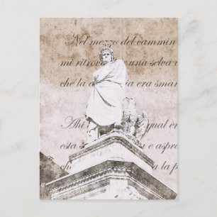 Dante Alighieri - with Divine Comedy verses Postcard