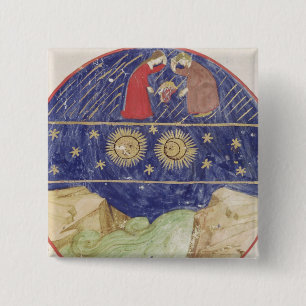 Dante and Beatrice 15 Cm Square Badge
