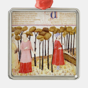 Dante and Virgil at the Summit of Purgatory Metal Tree Decoration
