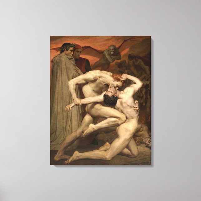 Dante and Virgil in Hell (by Bouguereau) Canvas Print (Front)