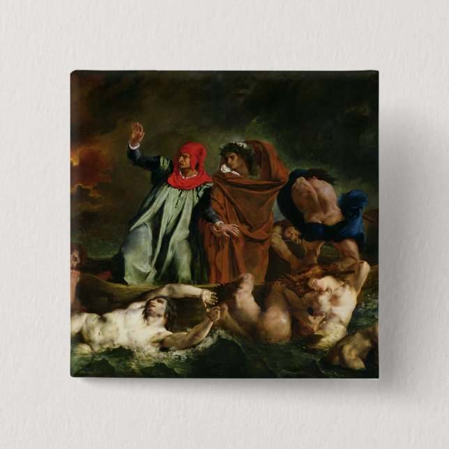 Dante  and Virgil  in the Underworld, 1822 15 Cm Square Badge (Front)