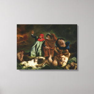 Dante and Virgil in the Underworld, 1822 Canvas Print
