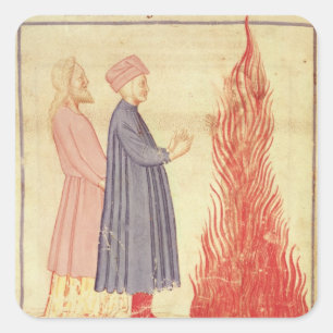 Dante and Virgil recognise Ulysees Square Sticker