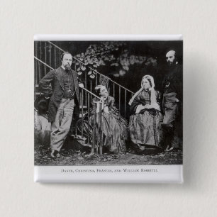 Dante, Christina, Frances and William Rossetti 15 Cm Square Badge