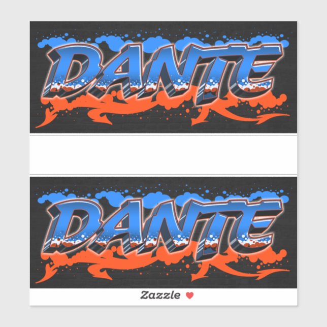 Dante First Name Graffiti Sticker (Sheet)