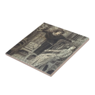 Dante Gabriel Rossetti: Hamlet and Ophelia Tile
