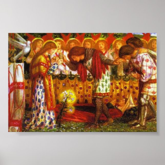 Dante Gabriel Rossetti paints Sir Galahad Poster (Front)