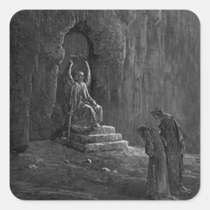 Dante & Virgil at the Gates of Purgatory Square Sticker