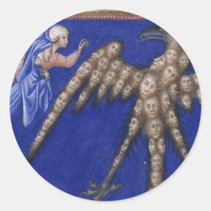 Dante with the Eagle in Paradiso Classic Round Sticker