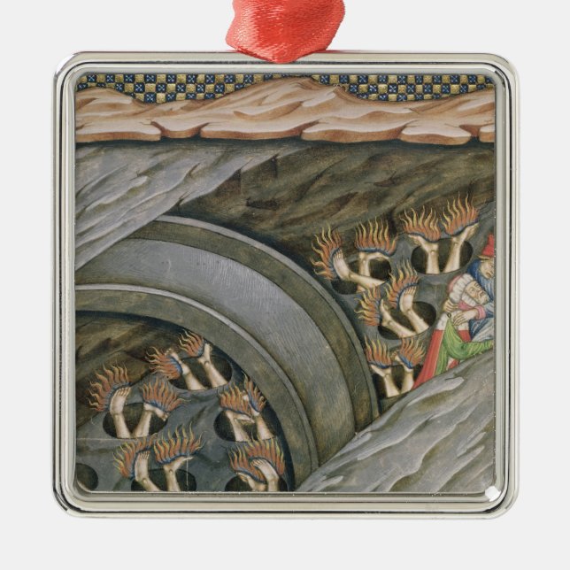 Dante's Inferno with a commentary Metal Tree Decoration (Front)