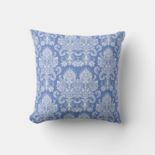 Danube Blue Victorian Damask Cushion