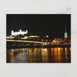 Danube River at night, Bratislava, Slovakia Postcard