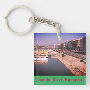 Danube River, Budapest, Hungary Key Ring