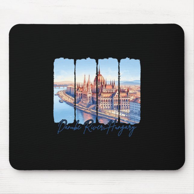Danube River Hungary Traveling Trip Danube River V Mouse Pad (Front)