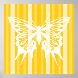 Danube Victorian Lady Stripe with Butterfly Poster