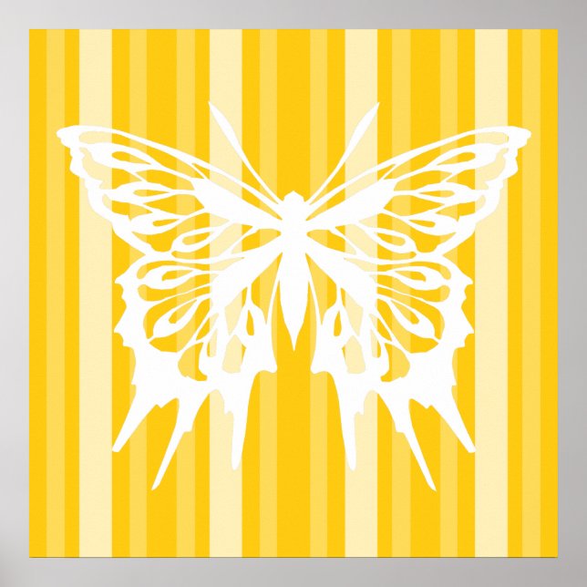 Danube Victorian Lady Stripe with Butterfly Poster (Front)