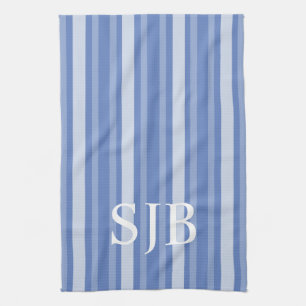 Danube Victorian Stripe with Monogram Tea Towel