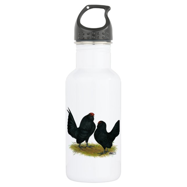 D'Anvers Black Bantams 532 Ml Water Bottle (Front)