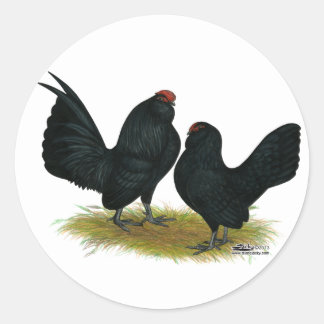 D'Anvers Black Bantams Classic Round Sticker
