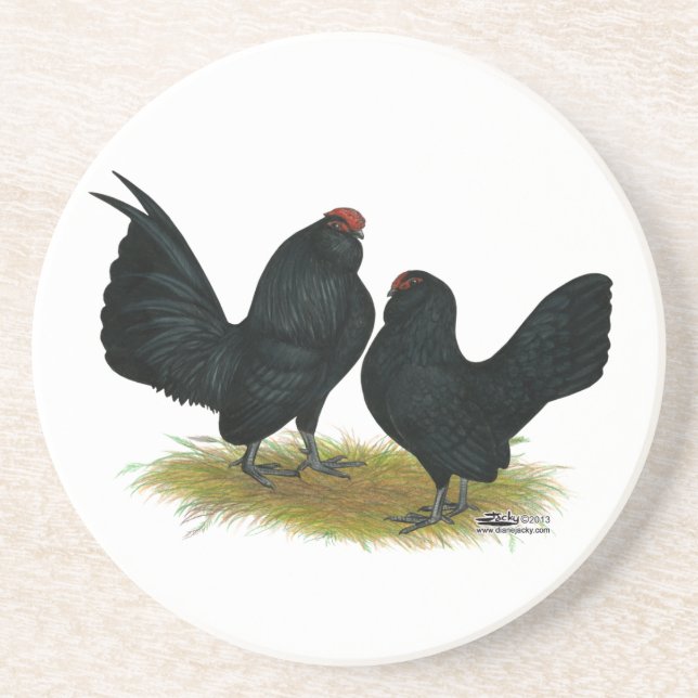 D'Anvers Black Bantams Coaster (Front)