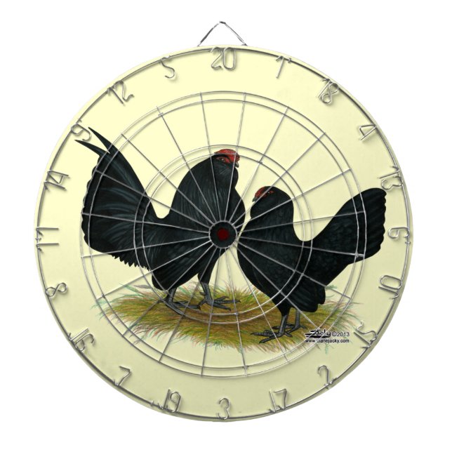 D'Anvers Black Bantams Dartboard (Front)