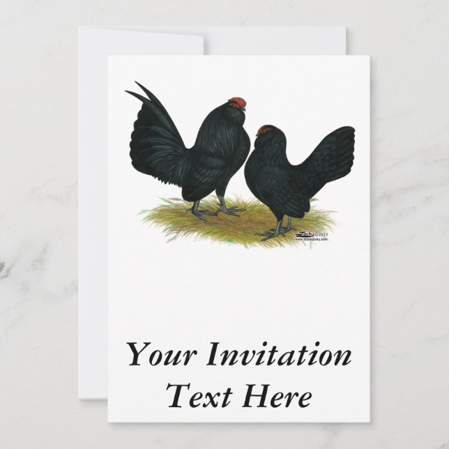 D'Anvers Black Bantams Invitation (Front)