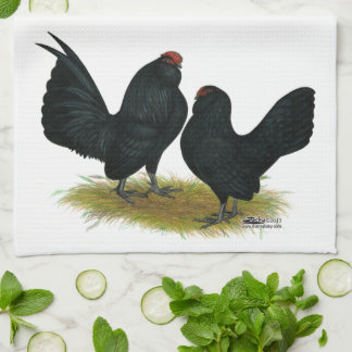 D'Anvers Black Bantams Tea Towel