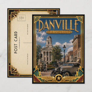 Danville Kentucky Vintage Art Deco Golden Age Postcard