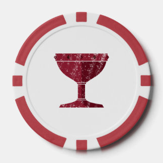 DAoC Albion Clay Poker Chips, Red Striped Edge Chips